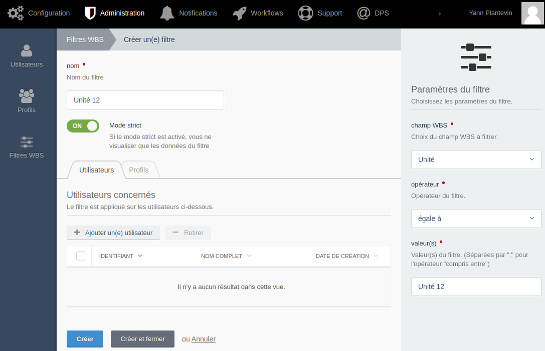 wbs-filter-interface