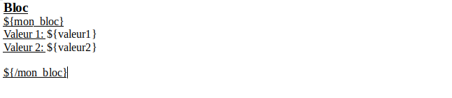 Configuration d'un bloc